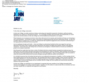 John Jay College SJP statement